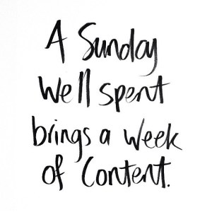 Sunday well spent brings a week of content